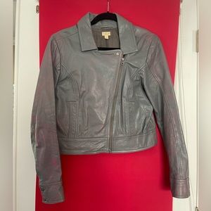 Genuine grey leather jacket